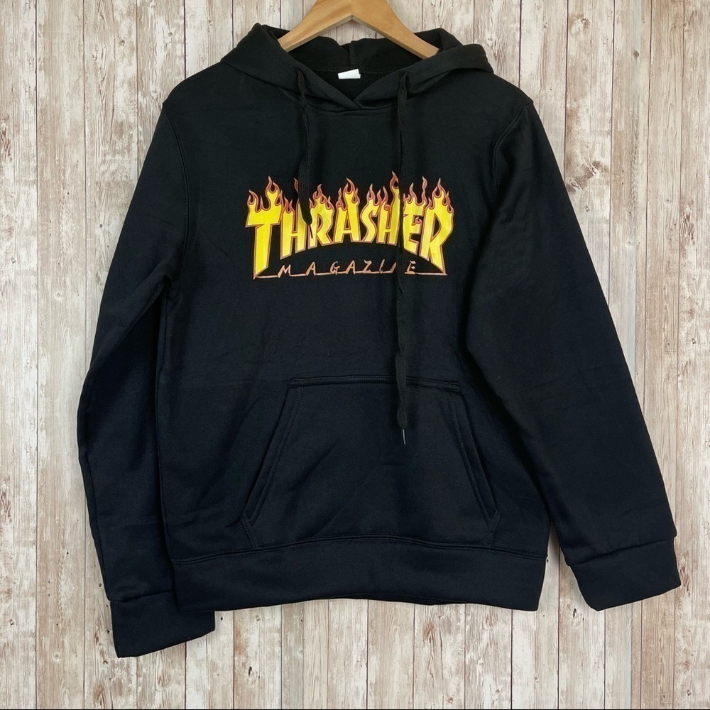 Skateboard Long Sleeve Black Hoodie Size Small